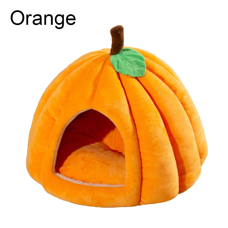 πΎ Cozy Pumpkin Pet House β Soft, Non-Slip Bed for Cats & Small Dogs