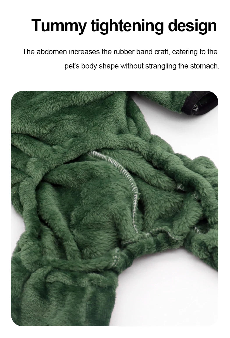 Funny Dino Pet Costume – Cozy Winter Hoodie for Cats & Small Dogs