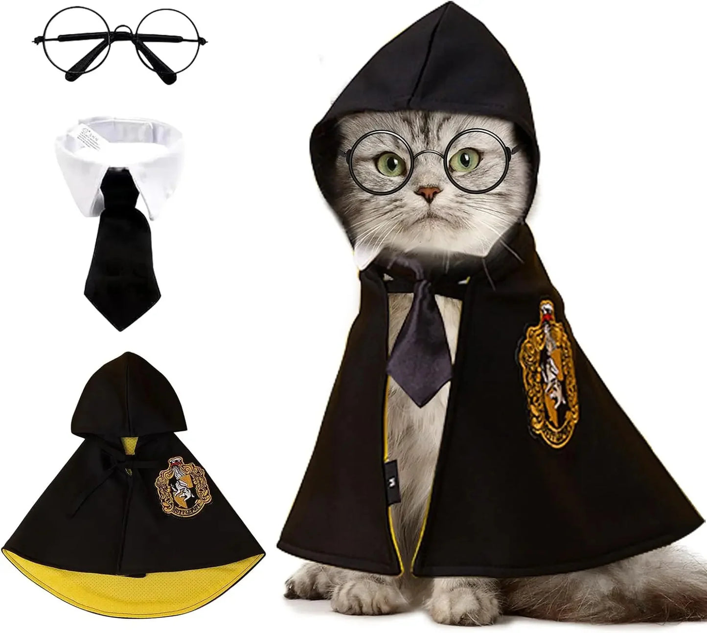 Pet Wizard Cloak – Fun Cosplay Outfit for Cats and Small Dogs