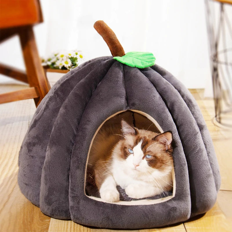 πΎ Cozy Pumpkin Pet House β Soft, Non-Slip Bed for Cats & Small Dogs