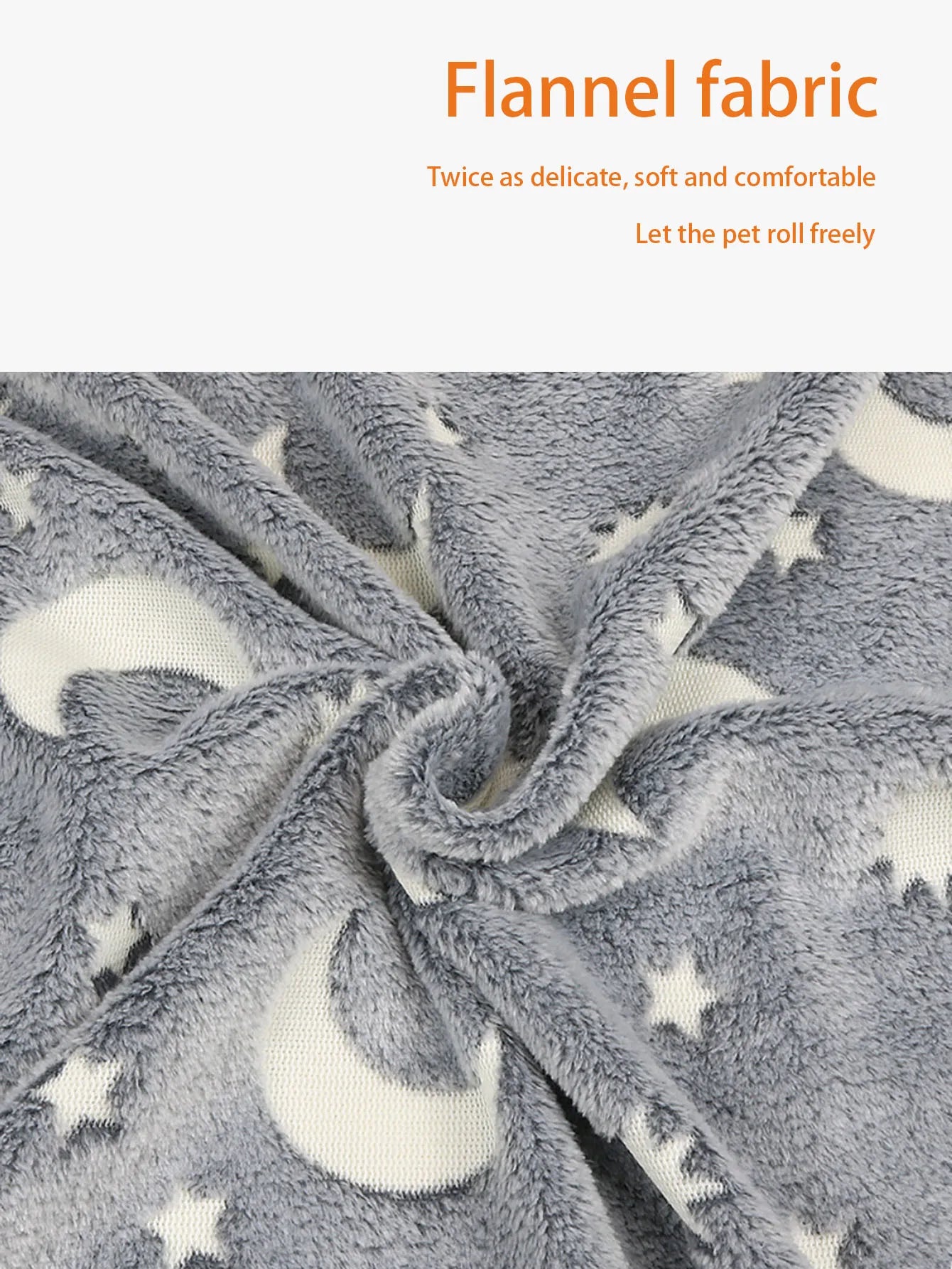 Dog or Cat - Christmas Glow in the Dark moon and stars Blanket - machine washable