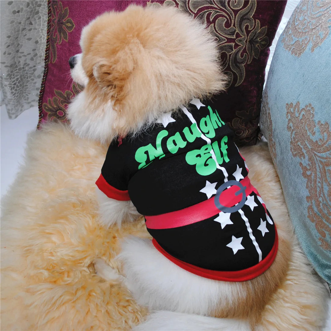 Festive Pet Shirt – Warm Christmas & New Year Clothing for Small/Medium Dogs