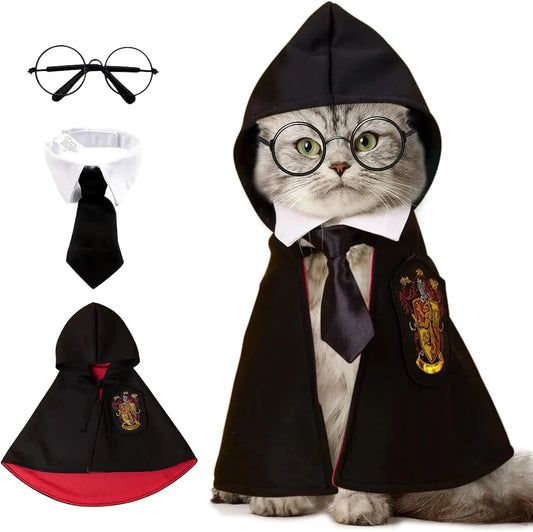 Pet Wizard Cloak – Fun Cosplay Outfit for Cats and Small Dogs