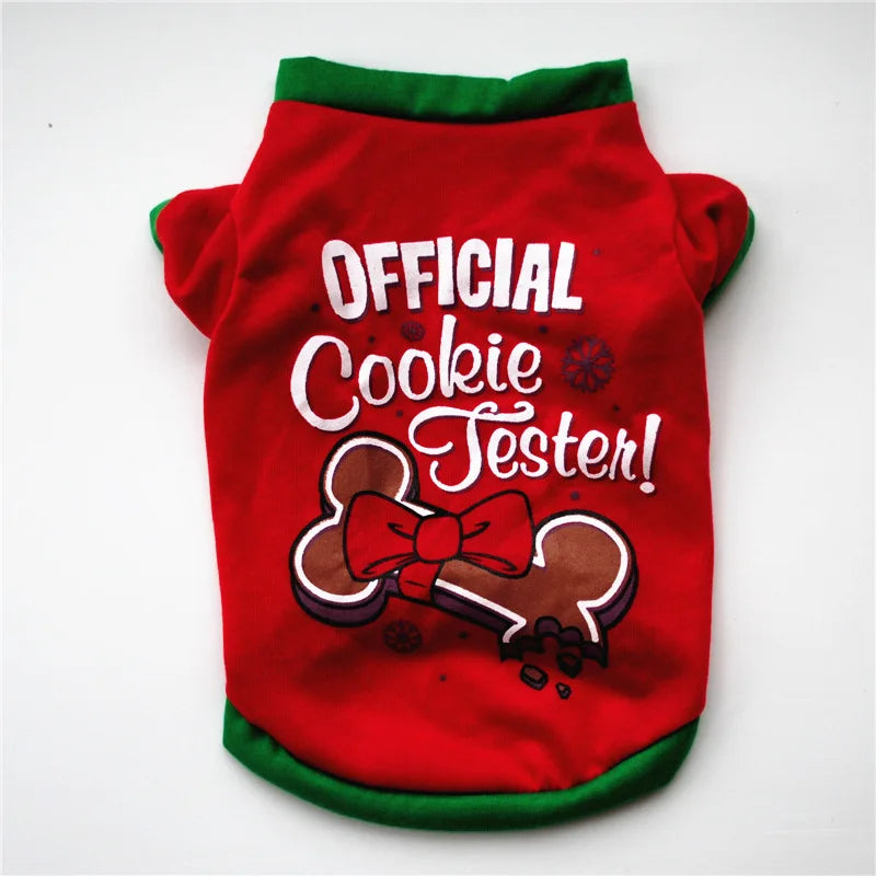 Festive Pet Shirt – Warm Christmas & New Year Clothing for Small/Medium Dogs