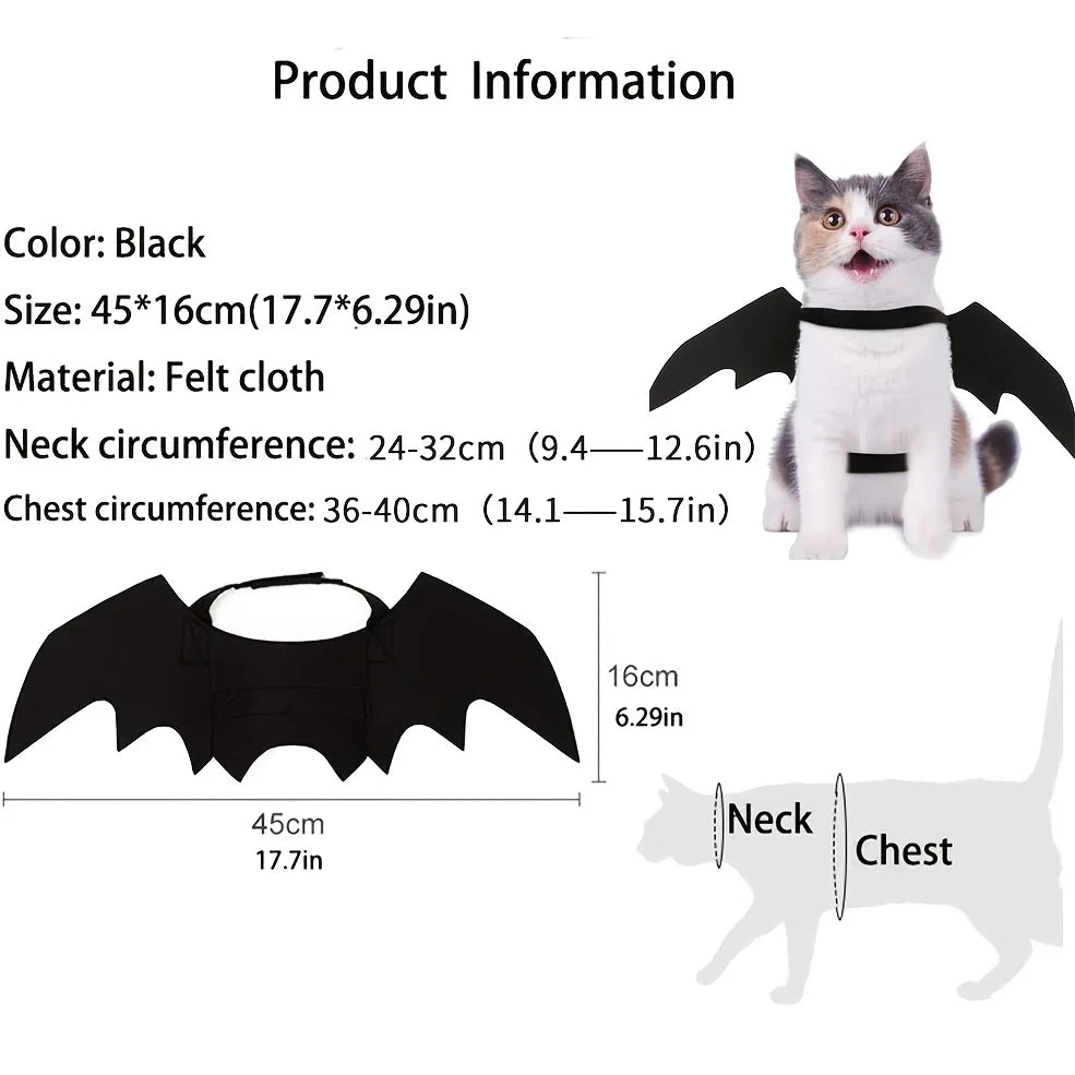 Halloween Bat Wing Costume Halloween for Cats & Small Dogs Festive Dress-Up Fun