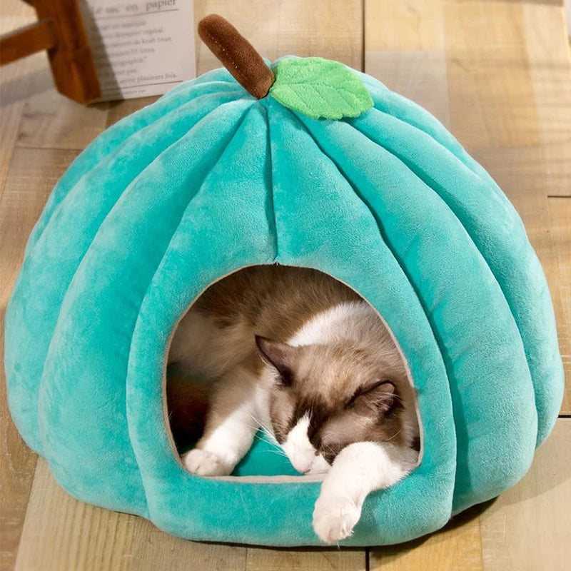 🐾 Cozy Pumpkin Pet House – Soft, Non-Slip Bed for Cats & Small Dogs