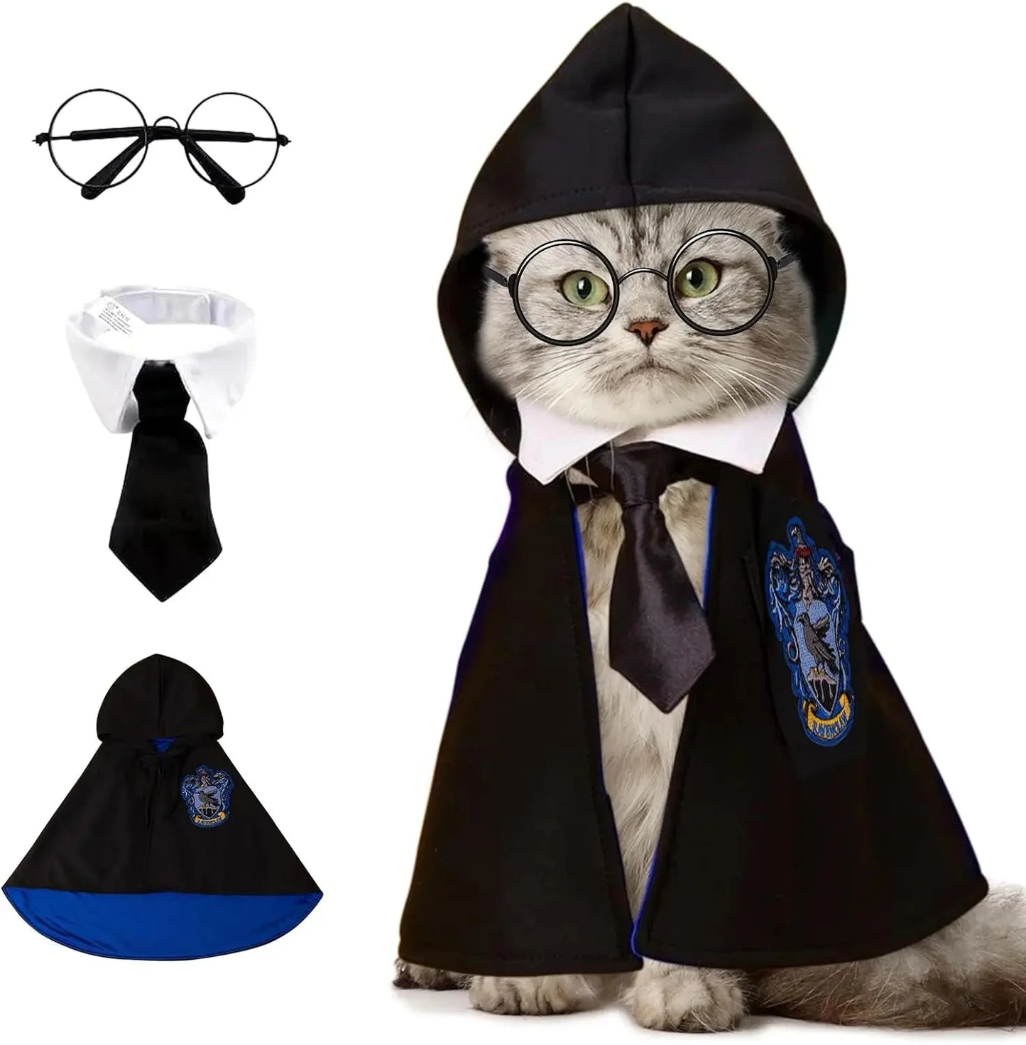 Pet Wizard Cloak – Fun Cosplay Outfit for Cats and Small Dogs